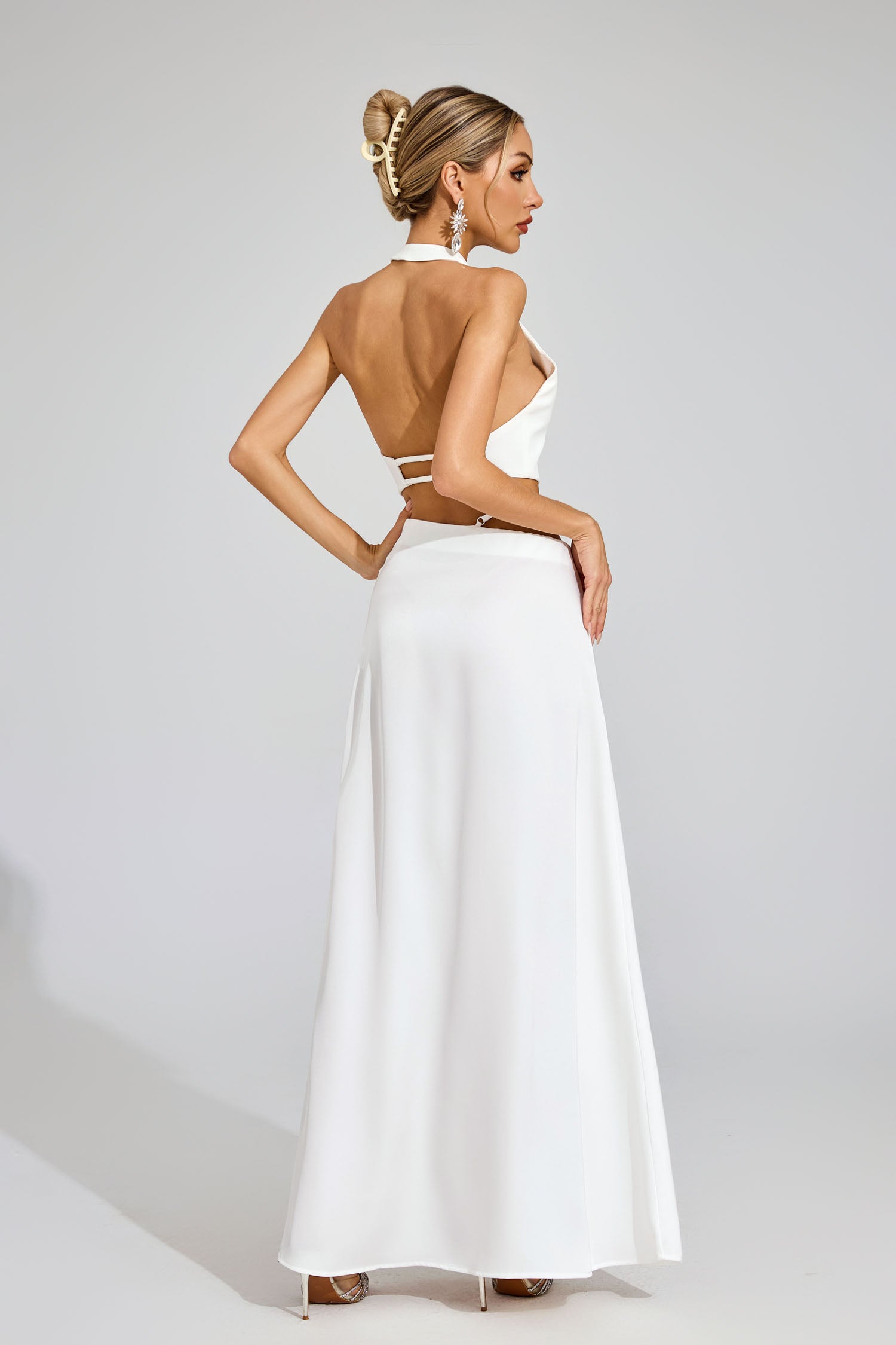 Griffith White Halter Blazer Set