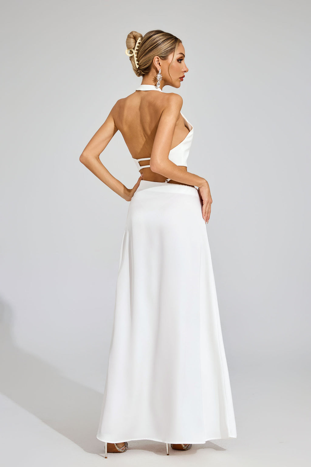 Griffith White Halter Blazer Set